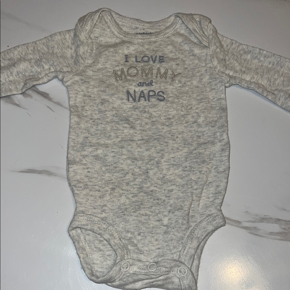 Gray Kids One Piece - I Love Mommy and Naps
